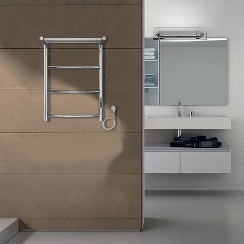 картинка Полотенцесушитель электрический AZARIO VERONA 400/600 3 секции, с полкой, диммер справа, хром (AZ04846P) от магазина Сантехстрой