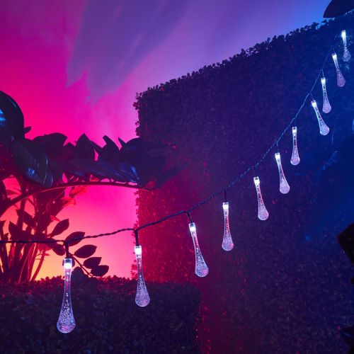 картинка Каскад Lamper Сталактит LED 5 м с аккумулятором и выносной солнечной панелью 1 м,  IP65, 2 режима работы: мигание и постоянное теплое белое свечение от магазина Сантехстрой