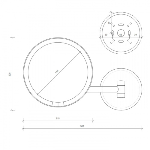 картинка DECOR WALTHER Round Just Look WR Косметическое зеркало 21.5см питание 220В, подвесное, увел. 5x, подсветка LED, цвет: белый матовый (Снято с пр-ва) от магазина Сантехстрой