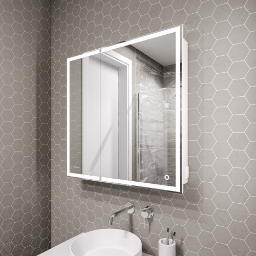 картинка Шкаф-зеркало "МЕРКАДО-80 см" Пр. с LED подсветкой от магазина Сантехстрой