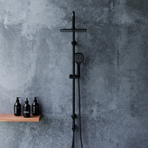 картинка D0712020 Norma душевая система с квадратными лейками, черная от магазина Сантехстрой