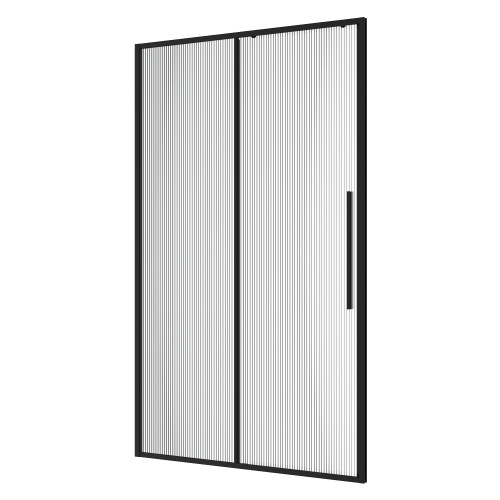 картинка Дверь в нишу Niagara Nova NG-84-L12FHB (120х195) черный матовый,раздвижная влево,стекло рифленое,1 место от магазина Сантехстрой