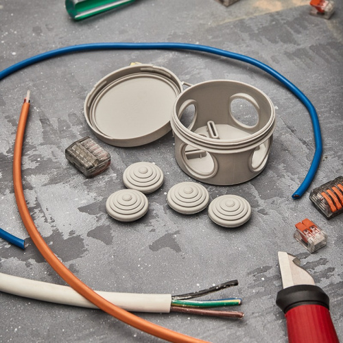 картинка Коробка распаячная ОУ,  Ø 65х40 мм,  IP54 (УПр 65/40.1.3) REXANT от магазина Сантехстрой