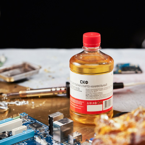 картинка Флюс для пайки REXANT,  СКФ (спирто-канифольный),  500 мл,  флакон от магазина Сантехстрой