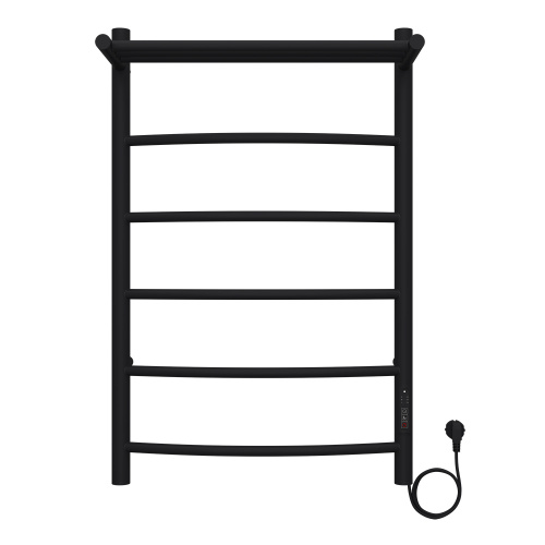 картинка Полотенцесушитель электрический AZARIO VERONA 500/800 5 секций, с полкой, диммер справа, черный (AZ04858PB) от магазина Сантехстрой