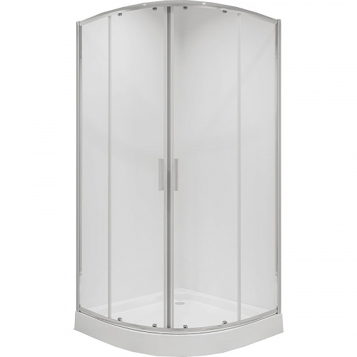 картинка Душевое ограждение Niagara Nova NG-6606-08 (90х90х195) четверть круга,хром,двери раздвижные,стекло прозрачное,1 место от магазина Сантехстрой