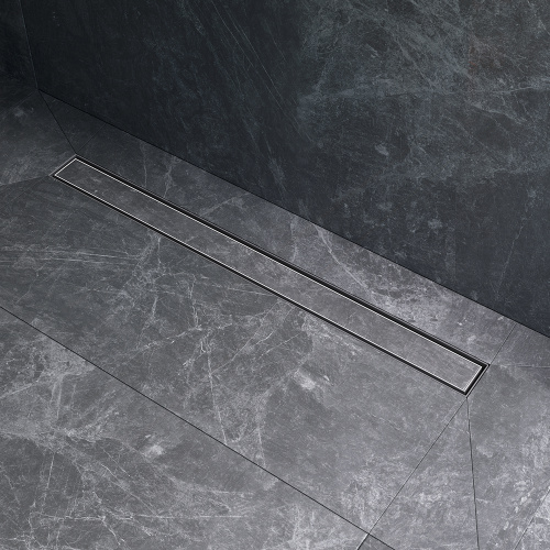 картинка W01SC-U11-080-04SB MasterFlow Трап для душа линейный универс затвор Tile 80см цвет сталь мат от магазина Сантехстрой