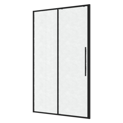 картинка Дверь в нишу Niagara Nova a NG-84-L12CHB (120х195) черный матовый,раздвижная влево,стекло шиншилла,1 место от магазина Сантехстрой