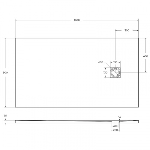 картинка Душевой поддон из искусственного камня BelBagno Uno 160x90 TRAY-MR-UNO-AH-160/90-35-W Белый от магазина Сантехстрой
