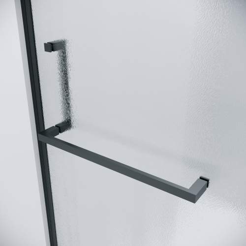 картинка Дверь в нишу 100.K33.03.120.21.02 Pragma (120*195) черный матовый, стекло шиншилла, 1 место от магазина Сантехстрой