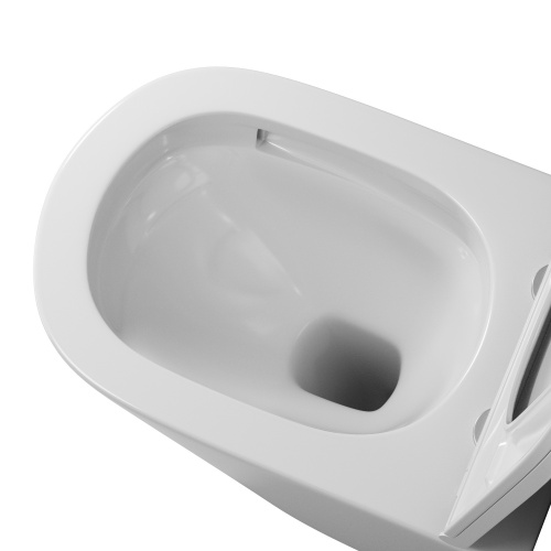 картинка Унитаз подвесной Grossman GR-4403SQ (540х368х350) безободковый,белый с тонкой крышкой,микролифт,смыв торнадо,1 место от магазина Сантехстрой