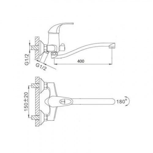 фото смеситель для ванны d-lin d146454