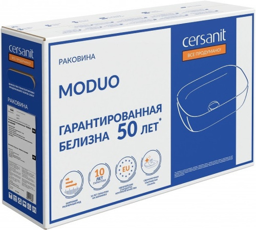 картинка Раковина Cersanit  на столешницу MODUO 50 SQUARE 0 отв. (63570) от магазина Сантехстрой