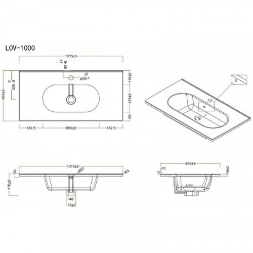 картинка Раковина BelBagno Love 100 LOV-1000-LVB Белая от магазина Сантехстрой