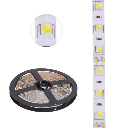 картинка Лента светодиодная 12В,  SMD5050, 14,4Вт/м,  60 LED/м,  6500К,  10мм,  5м,  для БП с клеммами,  IP20 LAMPER от магазина Сантехстрой