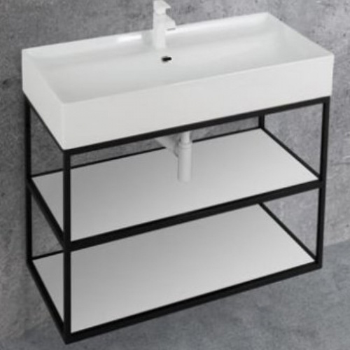 картинка Консоль Cezares cadro-100/46/58-2c-so-met-st Черный от магазина Сантехстрой