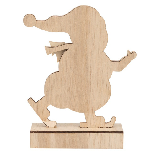 картинка Деревянная фигурка с подсветкой Снеговик 18 см NEON-NIGHT от магазина Сантехстрой