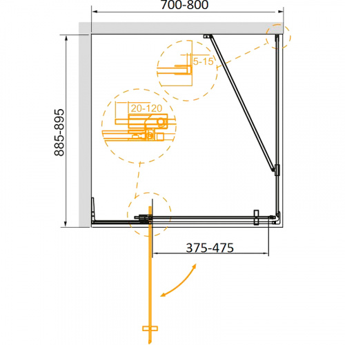 картинка Душевой уголок Cezares Slider 70x90 SLIDER-AH-1-90-70/80-GRIGIO-Cr профиль Хром стекло серое от магазина Сантехстрой