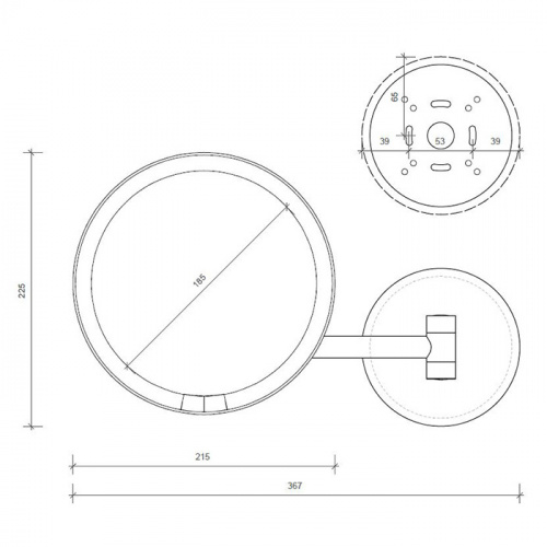 картинка DECOR WALTHER Round Just Look WR Косметическое зеркало 21.5см на аккум., подвесное, увел. 5x, подсветка LED, цвет: белый матовый (Снято с пр-ва) от магазина Сантехстрой