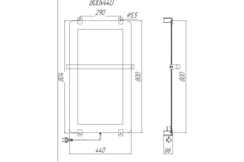 картинка Полотенцесушитель электрический ALLEN BRAU INFINITY, стекло 800x440мм, черный матовый 8.21001.31 321128 00321128 от магазина Сантехстрой