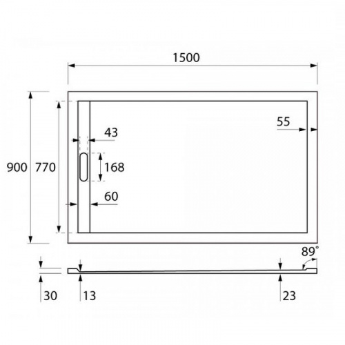 картинка Душевой поддон из искусственного камня Cezares Tray 150x90 TRAY-AS-AH-150/90-30-W Белый от магазина Сантехстрой