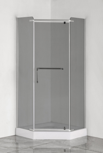 картинка Душевое ограждение LORANTO 90х90х200 с низким поддоном 13см, серое закаленное стекло 6 мм, профиль сатин (CS-816S B 90 (GRAY)) от магазина Сантехстрой