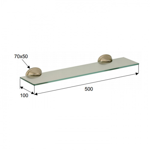 картинка Daniel Revival Acc.B. Полка под зеркало, 60 см., стекло, бронза от магазина Сантехстрой