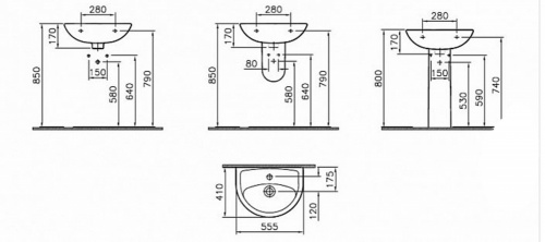 картинка 6894B099-1776 Раковина Norm Fit, 55 см от магазина Сантехстрой