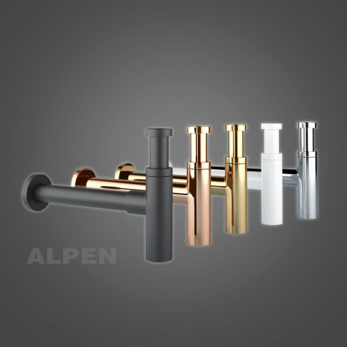 картинка Металлический сифон для раковины 2050022 ALPEN (матовый белый) от магазина Сантехстрой