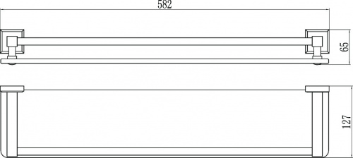 картинка Полка прямая (стеклянная) 60 см Savol 95 (S-609591) от магазина Сантехстрой