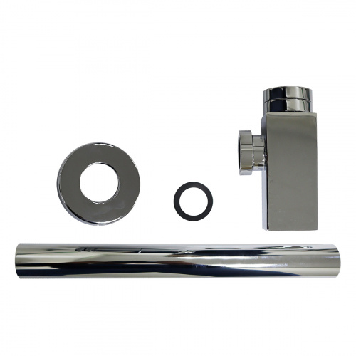 картинка Сифон для раковины AZARIO G 1 1/4, без выпуска, квадрат, латунь, хром (AZ-109-CHR) от магазина Сантехстрой