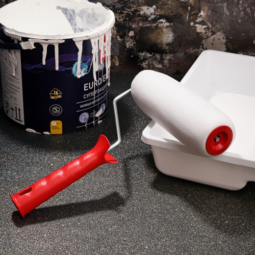 картинка Валик вспененный пенополиуретан,  ширина ролика 180 мм,  Ø 42 мм,  бюгель 6 мм REXANT от магазина Сантехстрой