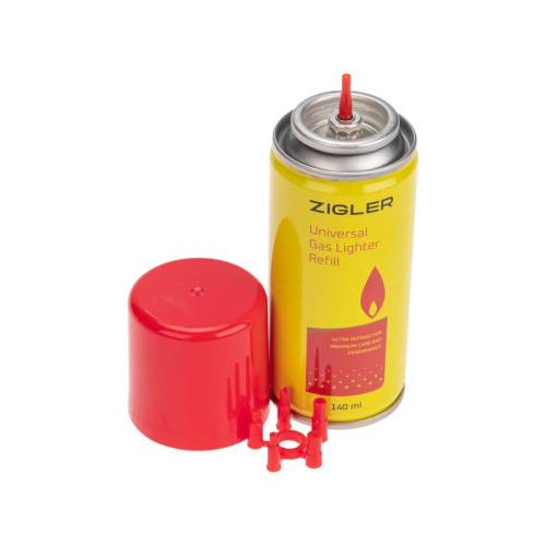 картинка Газ для зажигалок,  металлический баллон 140 мл (55 гр) (5 переходников) от магазина Сантехстрой