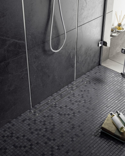 картинка Душевой лоток TIMO Drain System 800 с двусторонней панелью "plate" под плитку, Сатин (DS230208/01) от магазина Сантехстрой