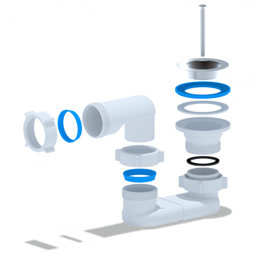 картинка Сифон для душевого поддона Ани Пласт плоский 1 1/2 (E010) от магазина Сантехстрой
