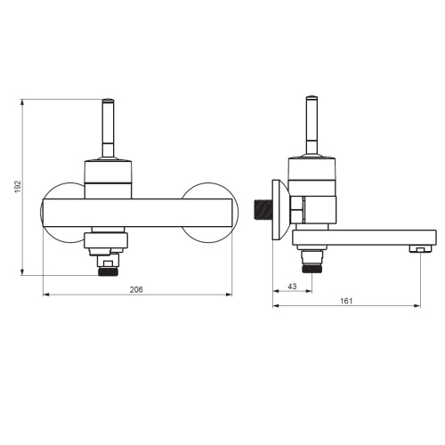 фото 291000200 arc, смеситель для ванной и душа, никель