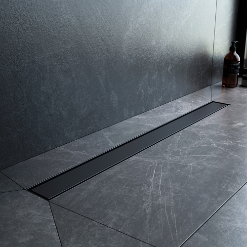 картинка W01SC-U11-080-04BM MasterFlow Трап для душа линейный универс затвор Tile 80см цвет черн мат от магазина Сантехстрой