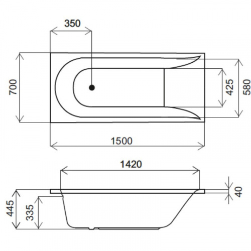 картинка W72A-150-070W-R2 каркас для ванны spirit 150х70 от магазина Сантехстрой