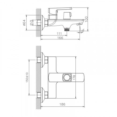 картинка Смеситель для ванны Haiba (HB60176) от магазина Сантехстрой