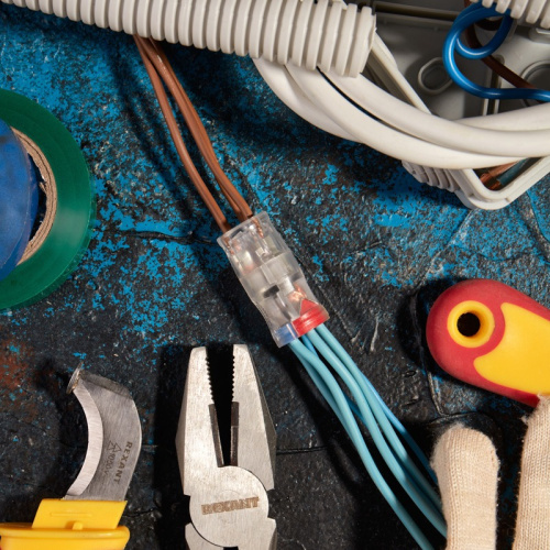 картинка Экспресс-клемма СМК 2273-2x3R проходная разъемная 3 полюса 3х2-проводная 0,5-2,5мм² (50 шт/уп) REXANT от магазина Сантехстрой