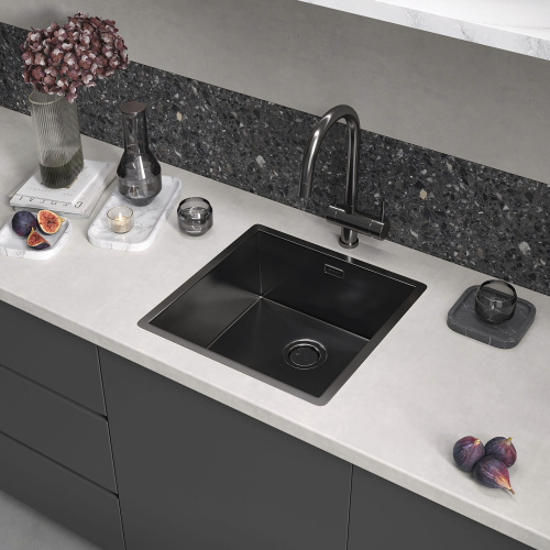 картинка Кухонная мойка Reflexion Como RX2044BL оружейная сталь от магазина Сантехстрой