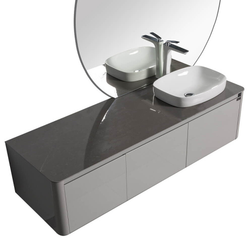 картинка Комплект мебели для ванной Black&White Universe R 9151601 подвесной Серый от магазина Сантехстрой