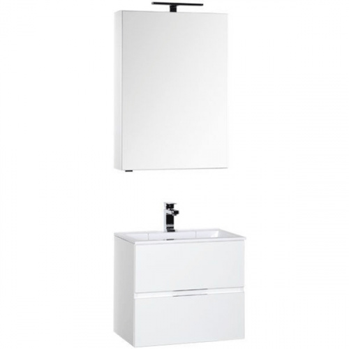 картинка Комплект мебели для ванной Aquanet Алвита 60 184619 подвесной Белый от магазина Сантехстрой