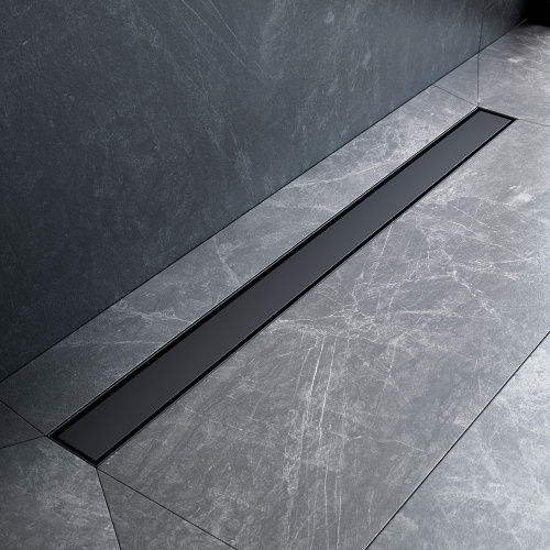 картинка W01SC-U11-090-04BM MasterFlow Трап для душа линейный универс затвор Tile 90см цвет черн мат от магазина Сантехстрой