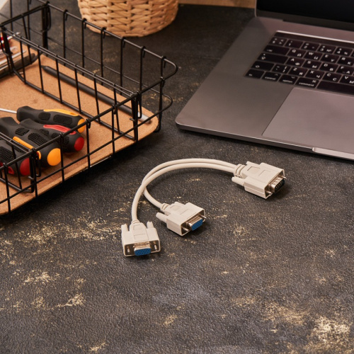 картинка Переходник штекер VGA - 2 гнезда VGA,  провод REXANT от магазина Сантехстрой