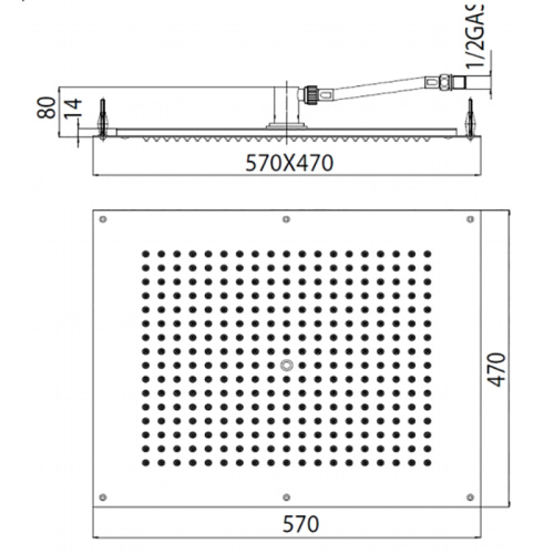 картинка BOSSINI DREAM-RECTANGULAR  Верхний душ 570 x 470 mm, цвет: хром от магазина Сантехстрой