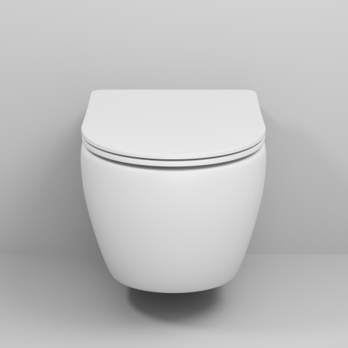 картинка Унитаз подвесной Grossman GR-4457MSQ (520х360х320) безободковый,смыв торнадо,белый матовый с тонкой крышкой,микролифт,1 место от магазина Сантехстрой