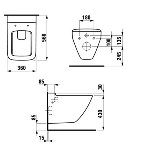 картинка Унитаз подвесной Laufen Palace New Rimless безободковый с сиденьем микролифт, белый (8.2070.6.000.000.1+8.9170.1.300.000.1) от магазина Сантехстрой