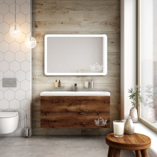 картинка Зеркало Art&Max am-lat-1000-800-ds-f Белое от магазина Сантехстрой