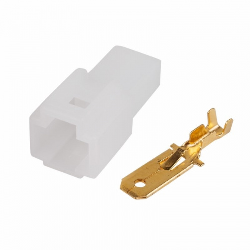 картинка Клемма плоская штекер 6.3 мм 1-1.5 мм² (РП-п 1.5-(6.3)) + колодка REXANT от магазина Сантехстрой